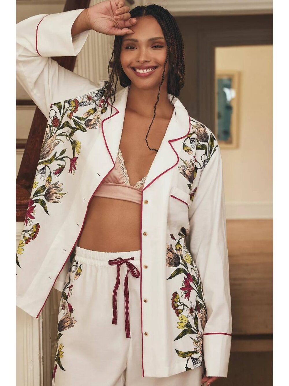 NWT Victoria Garcia for Anthropologie Flannel Buttondown Pyjama Top Size XXS - Picture 3 of 11
